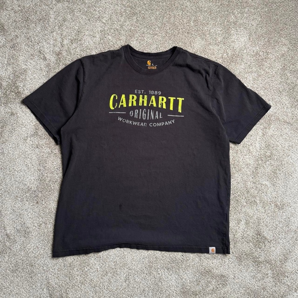 CARHARTT "CHARCOAL" ORIGINAL FIT CRACKED PRINT GRAPHIC TEE